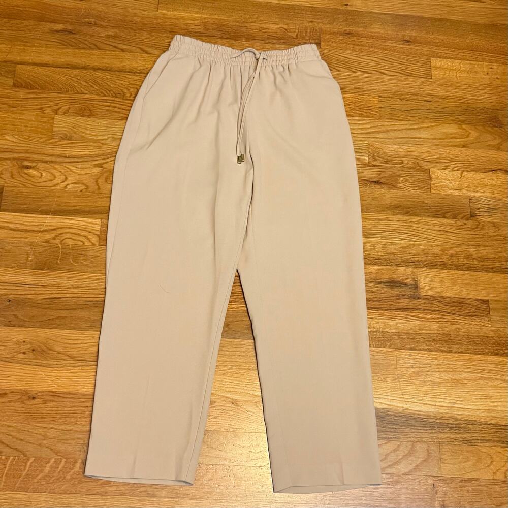 River Island London Womens 6 Beige Pull on Trouser Pants Menswear Office Preppy